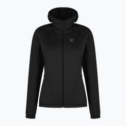 Bluza damska Montura Fadis Grid Hooded Maglia. Czarne bluzy MONTURA, bez wzorów, sportowe, bez ramiączek, bez kaptura. Za 369.99 zł.
