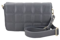 Pikowana listonoszka skórzana BARBERINI'S c. szara 932-28. Szare shopper bag Barberinis, bez wzorów, ze skóry, małe, pikowane, bez dodatków. Za 289.99 zł.