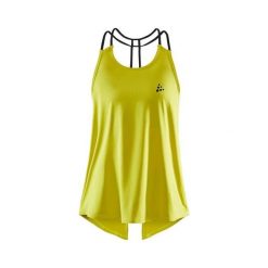 Damski tank top Craft Untmd Fit. Żółte topy Craft, bez wzorów, sportowe, bez kołnierzyka, bez ramiączek. W wyprzedaży za 145.00 zł.