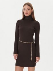 MICHAEL Michael Kors Sukienka dzianinowa MF583C633D Brązowy Slim Fit. Brązowe sukienki MICHAEL Michael Kors, xs, bez wzorów, z dzianiny, bez kołnierzyka, bez ramiączek. Za 859.99 zł.