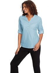 WITT WEIDEN Bluzka w kolorze błękitnym rozmiar: 44. Niebieskie bluzki WITT WEIDEN, bez wzorów, z bawełny, bez kołnierzyka, bez ramiączek. Za 34.99 zł.