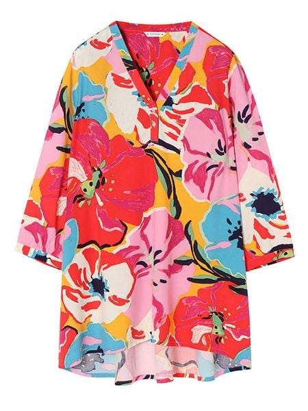 TATUUM Tunika w kolorze czerwonym ze wzorem rozmiar: 34. Czerwone tuniki Tatuum, bez wzorów, z wiskozy, bez kołnierzyka, bez ramiączek. Za 69.91 zł.