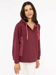Zwillingsherz Bluza "Smile" w kolorze bordowym rozmiar: L/XL. Czerwone bluzy z kapturem Zwillingsherz, l, bez wzorów, z kapturem. Za 249.17 zł.