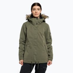 Kurtka snowboardowa damska ROXY Meade. Zielone kurtki narciarskie Roxy, na zimę, xs, bez wzorów, bez kaptura, narciarskie. Za 559.99 zł.