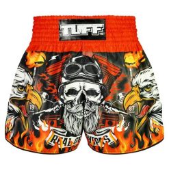 Spodenki treningowe TUFF Graybeard and The Eagle. Czerwone szorty sportowe TUFF, bez wzorów, z materiału, na fitness i siłownię. Za 149.00 zł.