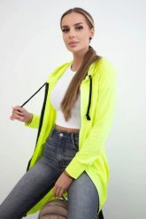 Bluza sukienkowa z kapturem żółty neon. Żółte bluzy KESI, l, bez wzorów, z bawełny, z kapturem. Za 234.40 zł.