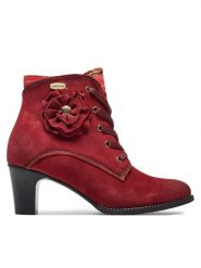 Laura Vita Trzewiki Elcodieo 01 Czerwony. Czerwone botki LAURA VITA, bez wzorów, ze skóry, bez obcasa, na słupku, bez zapięcia. Za 309.99 zł.