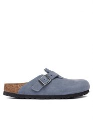 Birkenstock Klapki Boston 1032727 Niebieski. Niebieskie klapki Birkenstock, bez wzorów, ze skóry, bez obcasa, bez zapięcia. Za 694.99 zł.