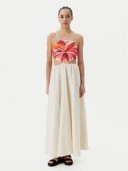 Maaji Sukienka letnia Sunrise PT2530CLD001 Beżowy Regular Fit. Brązowe sukienki Maaji, s, bez wzorów, ze lnu, bez kołnierzyka, bez ramiączek. Za 579.99 zł.