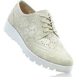 Buty sznurowane bonprix beżowy. Baleriny marki bonprix. Za 99.99 zł.
