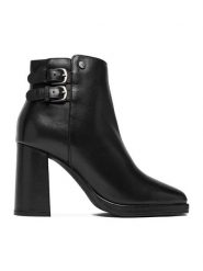 Beverly Hills Polo Club Botki CEO-WI44-LAUREN-01 Czarny. Czarne botki Beverly Hills Polo Club, bez wzorów, ze skóry, bez obcasa, na słupku, bez zapięcia. Za 339.99 zł.