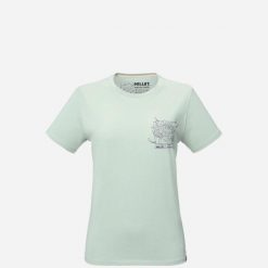 Koszulka damska turystyczna MILLET Cimaï Collab Ts Ss W. Zielone spodnie materiałowe Millet, bez wzorów, z bawełny, klasyczne, krótkie. Za 179.00 zł.