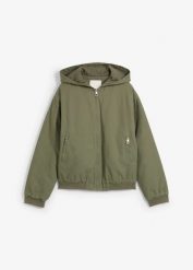 Kurtka outdoorowa z bawełny 100%. Zielone kurtki bonprix, bez wzorów, z bawełny, bez kaptura. Za 249.99 zł.