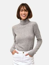 Just Cashmere Kaszmirowy sweter "Ava" w kolorze szarym rozmiar: S. Szare swetry Just Cashmere, s, bez wzorów, z kaszmiru, bez ramiączek. Za 375.08 zł.