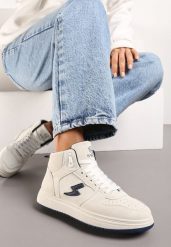 Beżowo-Granatowe Sneakersy Aura. Brązowe buty sportowe lifestyle Renee, bez wzorów, z jeansu, eleganckie, bez zapięcia. Za 49.99 zł.