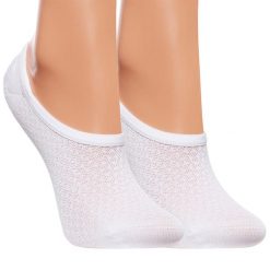 Białe Niskie Stopki Damskie Moraj 3 Pary. Białe skarpetki Moraj, w ażurowe wzory, z tkaniny. Za 29.99 zł.