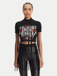 Versace Jeans Couture T-Shirt 78HAHE01 Czarny Slim Fit. Czarne t-shirty Versace Jeans Couture, xs, bez wzorów, z bawełny, bez kołnierzyka, bez ramiączek. Za 579.99 zł.