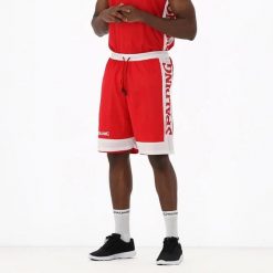 Spodenki koszykarskie Spalding Reversible Dwustronne. Czerwone szorty sportowe spalding, bez wzorów, z materiału, na fitness i siłownię. Za 215.00 zł.