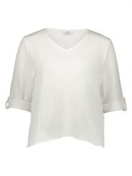 JDY Bluzka "Theis Life" w kolorze białym rozmiar: S. Białe bluzki JDY, s, bez wzorów, z bawełny, bez kołnierzyka, bez ramiączek. Za 88.02 zł.