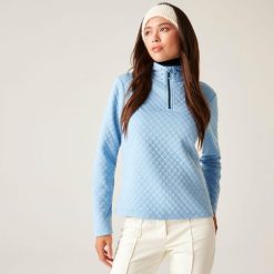 Bluza damska z suwakiem 1/4 Glamourize III Dare 2b. Niebieskie bluzy Dare 2b, na zimę, bez wzorów, z dzianiny, sportowe, bez ramiączek, bez kaptura. W wyprzedaży za 257.00 zł.