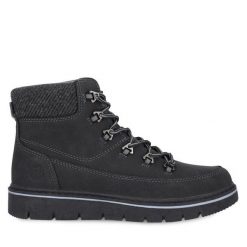 Botki Whistler. Czarne botki WHISTLER, bez wzorów, bez obcasa, na płaskiej podeszwie, bez zapięcia. Za 159.99 zł.