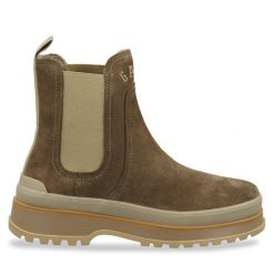 Sztyblety Gant. Brązowe botki Gant, bez wzorów, bez obcasa, na płaskiej podeszwie, bez zapięcia. Za 399.99 zł.