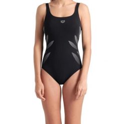 Strój Kąpielowy damski Arena Swimsuit Milena Wing. Czarne stroje jednoczęściowe Arena, z aplikacjami, sportowe. W wyprzedaży za 259.00 zł.