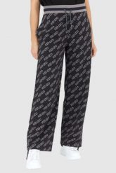 KENZO Czarne spodnie dresowe damskie w logo, Rozmiar L. Czarne spodnie dresowe Kenzo, bez wzorów, z dresówki. W wyprzedaży za 749.99 zł.