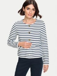 Olsen Kardigan 11201564 Biały Regular Fit. Białe swetry Olsen, bez wzorów, z bawełny, bez ramiączek. Za 339.99 zł.