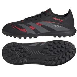 Buty piłkarskie adidas Predator League Tf ID3800 czarne. Czarne buty treningowe bez wzorów, z syntetyku, bez zapięcia, do piłki nożnej. Za 363.76 zł.
