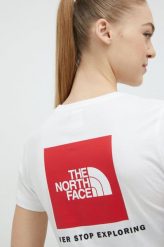 The North Face t-shirt bawełniany kolor biały. Białe t-shirty The North Face, l, bez wzorów, z bawełny, bez kołnierzyka, bez ramiączek. Za 149.99 zł.
