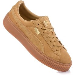 Damskie buty trampki sportowe PUMA SUEDE PLATFORM. Żółte buty sportowe lifestyle Puma, bez wzorów, sportowe, bez zapięcia, puma suede. Za 159.00 zł.