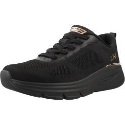 Buty SKECHERS BOBS ARCH FIT ELEV8 Czarny. Czarne trekkingi Skechers, bez wzorów, z tkaniny, bez zapięcia, na fitness i siłownię. Za 282.99 zł.