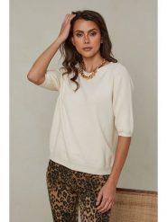 Joséfine Sweter "Kalocsa" w kolorze kremowym rozmiar: S. Brązowe swetry Joséfine, s, bez wzorów, z kaszmiru, bez ramiączek. Za 130.99 zł.