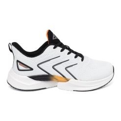 Vico Biało-czarne buty sportowe damskie z pomarańczowym elementem białe. Białe buty treningowe bez wzorów, z materiału, bez zapięcia, trekkingowe. Za 151.58 zł.