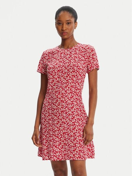 Tommy Jeans Sukienka codzienna DW0DW21120 Czerwony Regular Fit. Czerwone sukienki Tommy Jeans, na co dzień, xs, bez wzorów, z jeansu, bez kołnierzyka, bez ramiączek, proste. Za 429.99 zł.