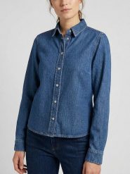 MOSS COPENHAGEN Koszula dżinsowa "Laurentine" w kolorze niebieskim rozmiar: M. Niebieskie koszule Moss Copenhagen, m, bez wzorów, z lyocellu, bez kołnierzyka, bez ramiączek. Za 239.95 zł.