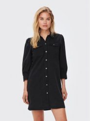 ONLY Sukienka jeansowa Felica 15227104 Czarny Regular Fit. Czarne sukienki ONLY, s, bez wzorów, z bawełny, bez kołnierzyka, bez ramiączek. Za 99.99 zł.