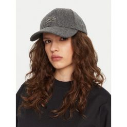 Czapka z daszkiem KARL LAGERFELD. Szare czapki z daszkiem KARL LAGERFELD, bez wzorów. Za 269.99 zł.