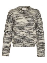 MOSS COPENHAGEN Wełniany sweter "Annasol" w kolorze kremowo-czarnym rozmiar: M/L. Brązowe swetry Moss Copenhagen, l, bez wzorów, z wełny, bez ramiączek. Za 206.91 zł.