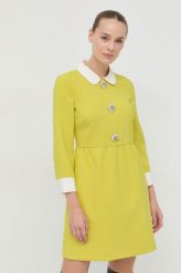 Red Valentino sukienka kolor żółty mini rozkloszowana. Żółte sukienki Red Valentino, bez wzorów, z tkaniny, bez kołnierzyka, bez ramiączek, mini, rozkloszowane. W wyprzedaży za 1,659.90 zł.