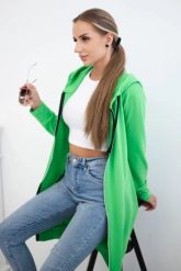 Bluza sukienkowa z kapturem jasna zielona. Zielone bluzy KESI, l, bez wzorów, z bawełny, bez ramiączek, z kapturem. Za 234.40 zł.