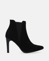 ELEGANCKIE ZAMSZOWE BOTKI NA OBCASIE 105206 CAM NERO. Botki Venezia, bez wzorów, ze skóry, eleganckie, bez obcasa, na obcasie, bez zapięcia. Za 259.00 zł.