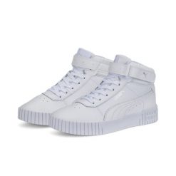 Buty damskie sportowe Puma CARINA 2.0 MID. Białe buty treningowe Puma, bez wzorów, z gumy, bez zapięcia, trekkingowe. Za 199.00 zł.