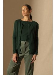 Perfect Cashmere Kaszmirowy kardigan "Amy" w kolorze ciemnozielonym rozmiar: L. Zielone swetry Perfect Cashmere, l, bez wzorów, z kaszmiru, bez ramiączek. Za 422.95 zł.
