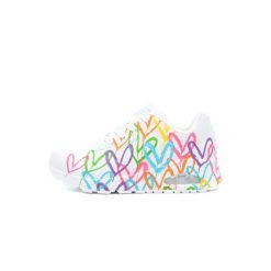 Buty do chodzenia damskie Skechers Uno Highlight Love. Buty sportowe lifestyle Skechers, bez wzorów, z materiału, sportowe, bez zapięcia. Za 447.30 zł.