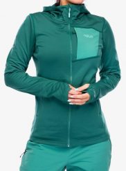 Bluza z kapturem damska Rab Superflux Hoody. Zielone bluzy z kapturem RAB, s, bez wzorów, z materiału, z kapturem. Za 373.99 zł.