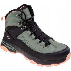 Damskie Skórzane Wodoodporne Buty Turystyczne Engen. Czarne buty trekkingowe ELBRUS, bez wzorów, bez zapięcia, trekkingowe. Za 679.99 zł.