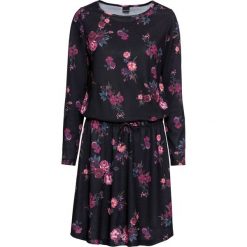 Sukienka z dżerseju bonprix czarny w kwiaty. Czarne sukienki bonprix, bez wzorów, bez kołnierzyka, bez ramiączek. Za 109.99 zł.