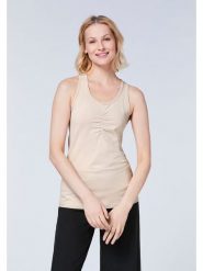 Detto Fatto Top sportowy w kolorze kremowym rozmiar: S. Brązowe topy sportowe Detto Fatto, s, bez wzorów, z bawełny, outdoorowe. Za 82.99 zł.